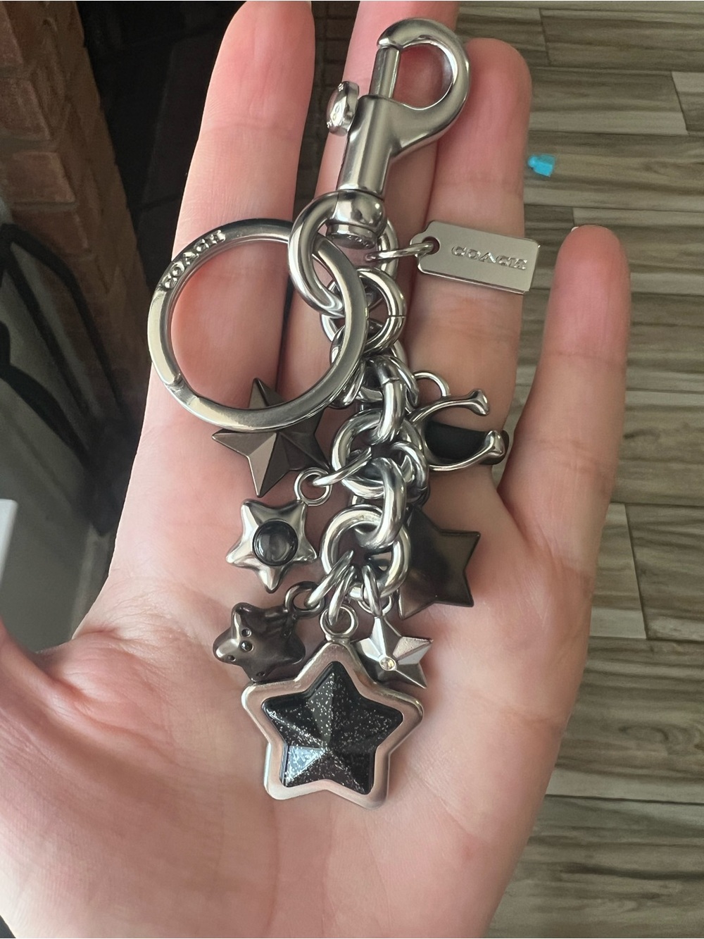 Coach Star Cluster Charm Keyring